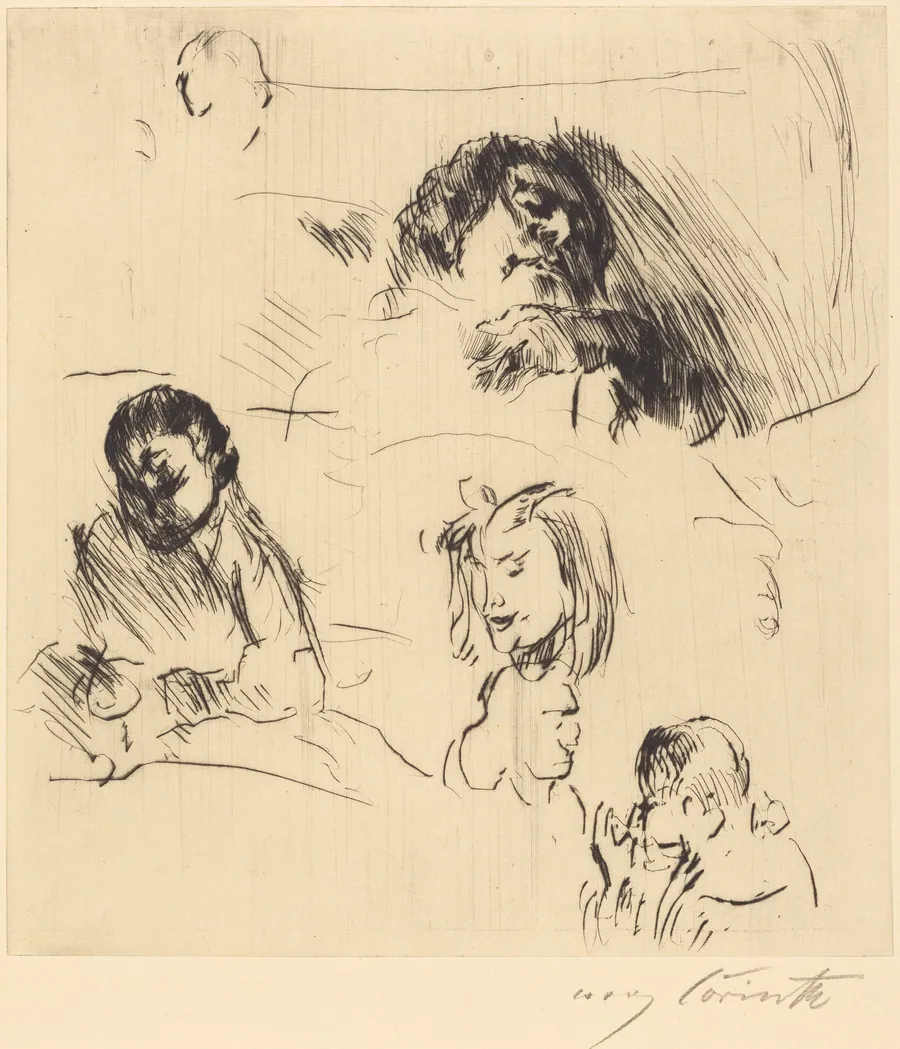 Verschiedene Bilnisstudien (Portrait Sketches) by Lovis Corinth