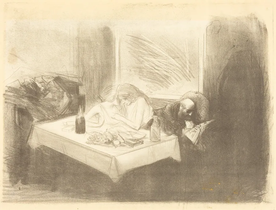 Le cabinet particulier (4e planche) (The Private Room) (fourth plate) by Jean-Louis Forain