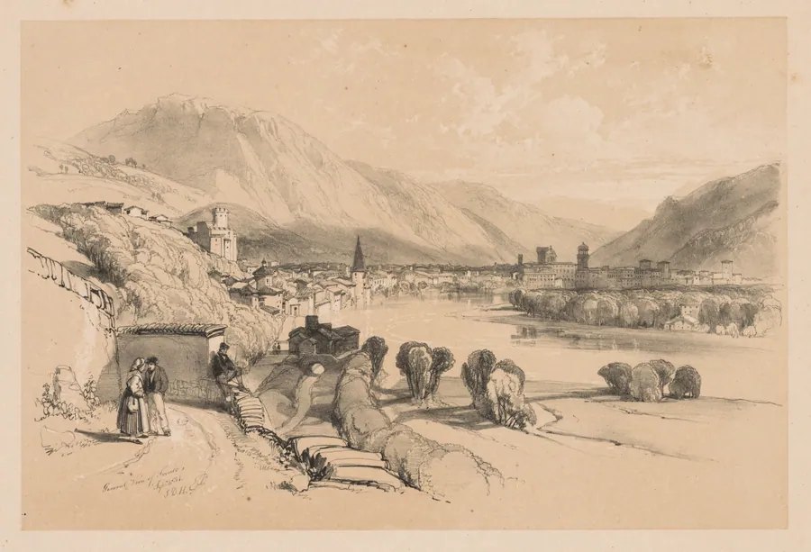 Sketches at Home and Abroad: General View of Trento by James Duffield Harding