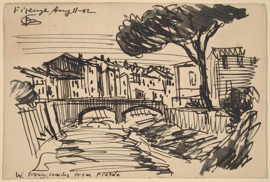 The Arno in the Evening, Florence by Oscar F. Bluemner