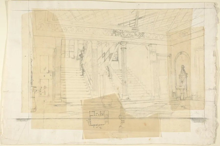 Interior of the Alhambra(?) by Franz von Hauslab the Younger