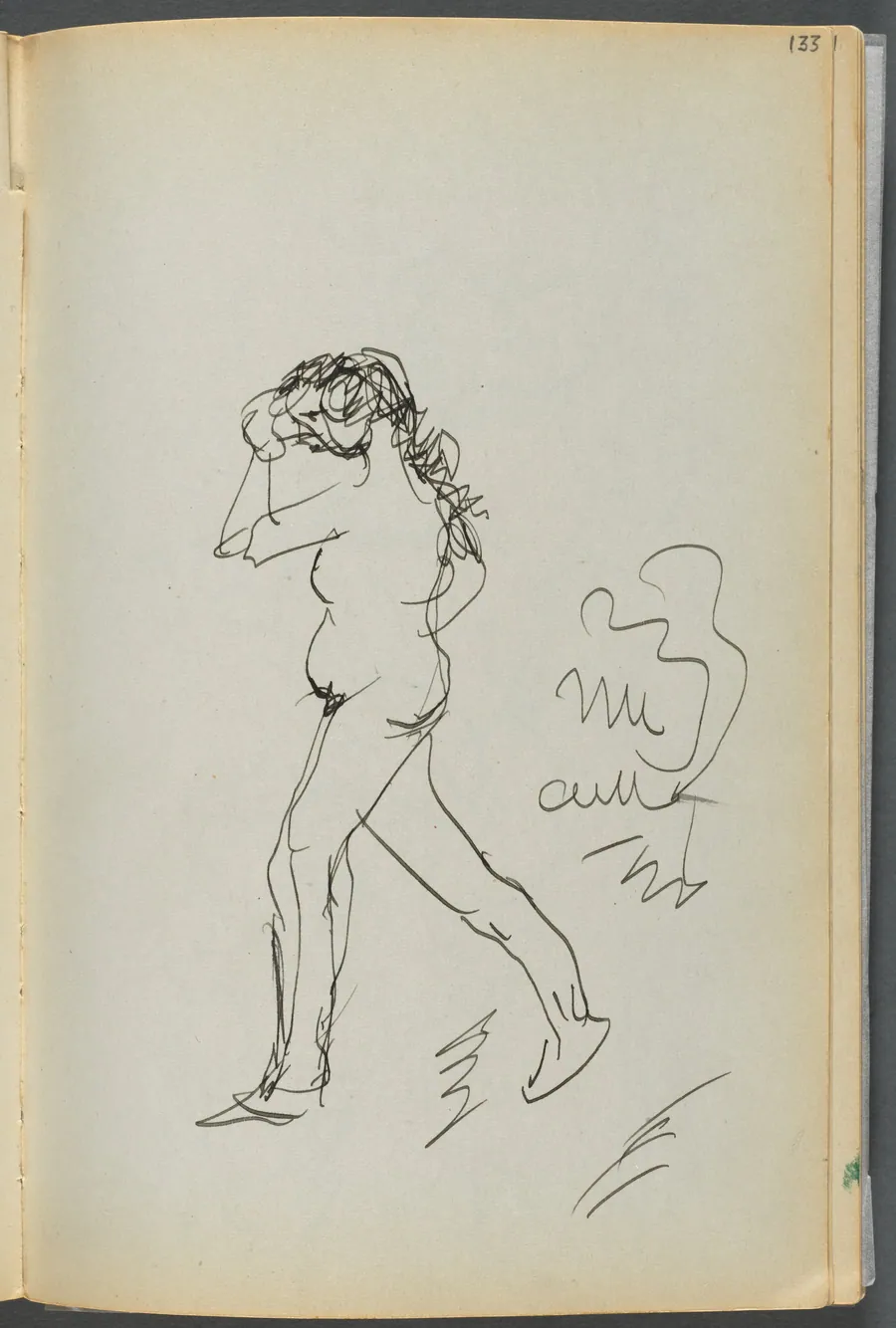 Sketchbook- The Granite Shore Hotel, Rockport, page 133: Nude Walking by Maurice Prendergast