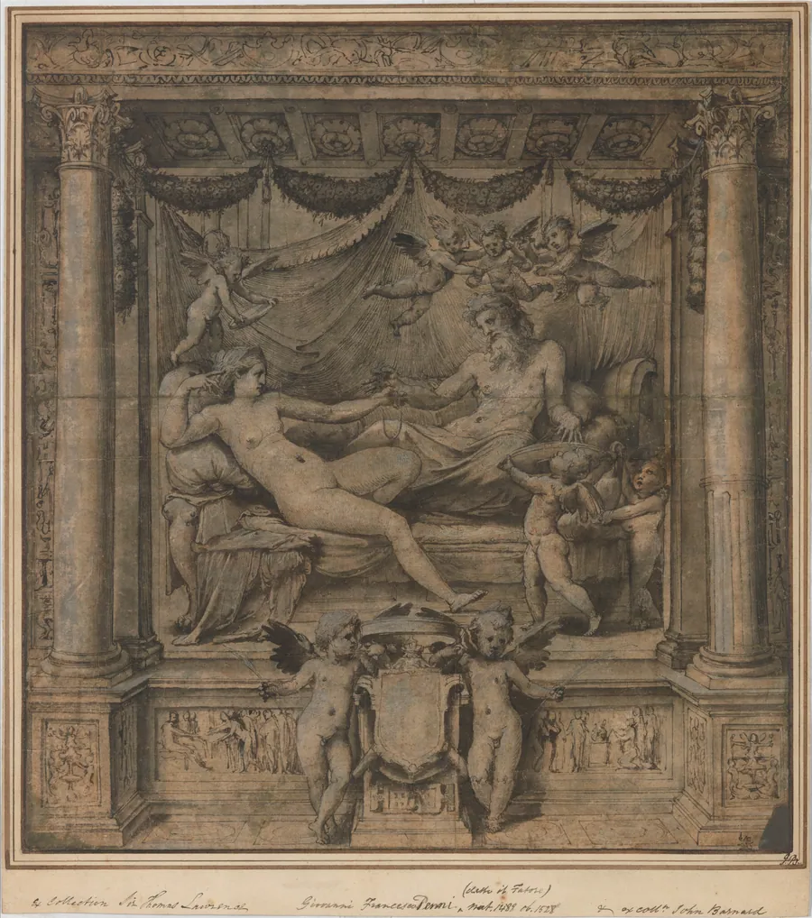 Jupiter and Juno: Study for the "Furti di Giove" Tapestries by Perino del Vaga (Pietro Buonaccorsi)