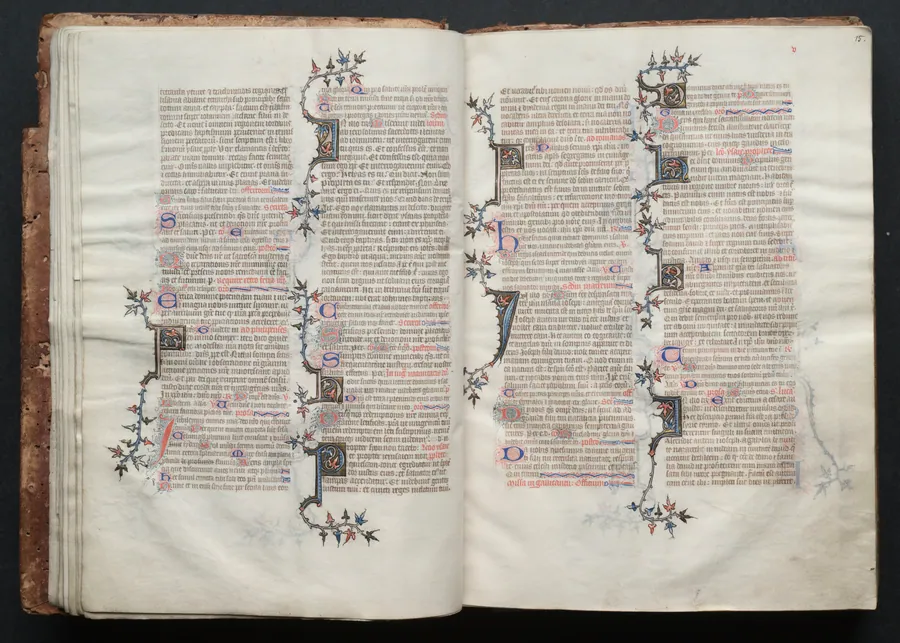 The Gotha Missal:  Fol. 15r, Text by Master of the Boqueteaux