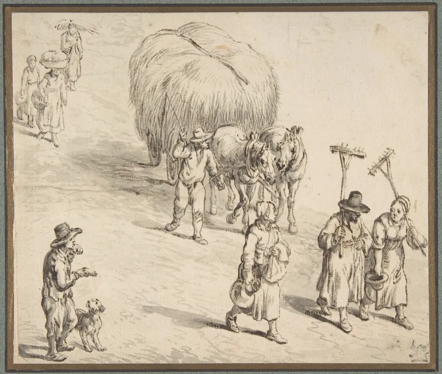 Peasants and Hay Wagon on a Country Road by Jan Brueghel the Elder