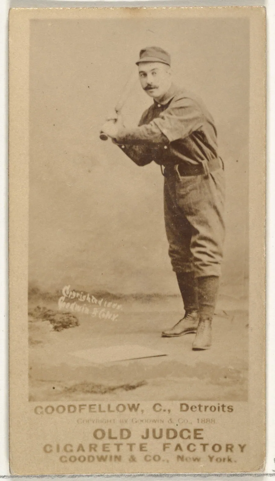 Goodfellow, Catcher, Detroit Wolverines, from the Old Judge series (N172) for Old Judge Cigarettes by Goodwin & Company