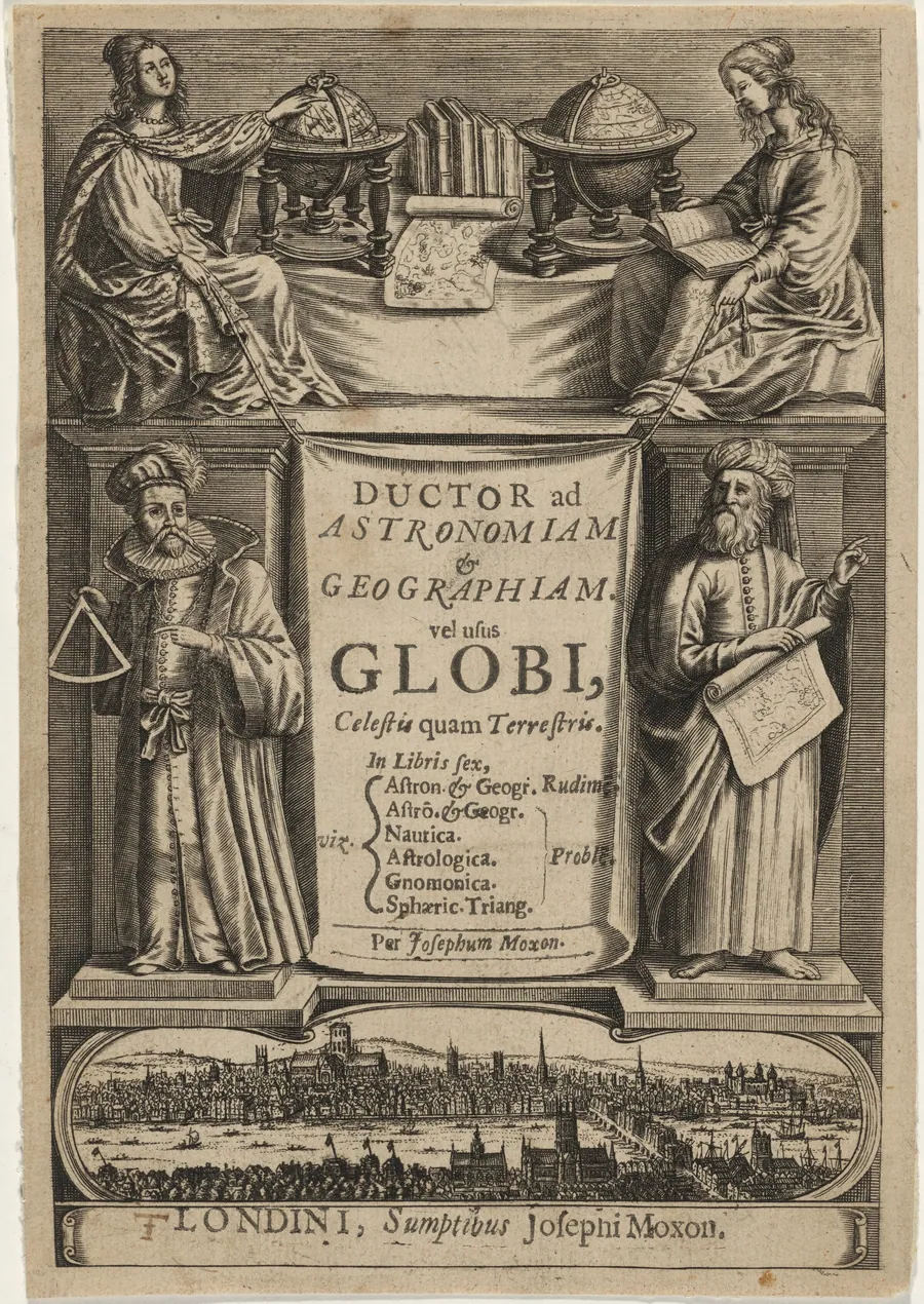 Title Page to J. Moxon, Ductor ad Astronomianet Geographiam by Unknown 19th Century