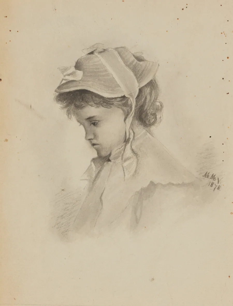 Untitled (Head of a Child Looking Down) by Mary Vaux Walcott, born Philadelphia, PA 1860-died St. Andrews, New Brunswick, Canada 1940