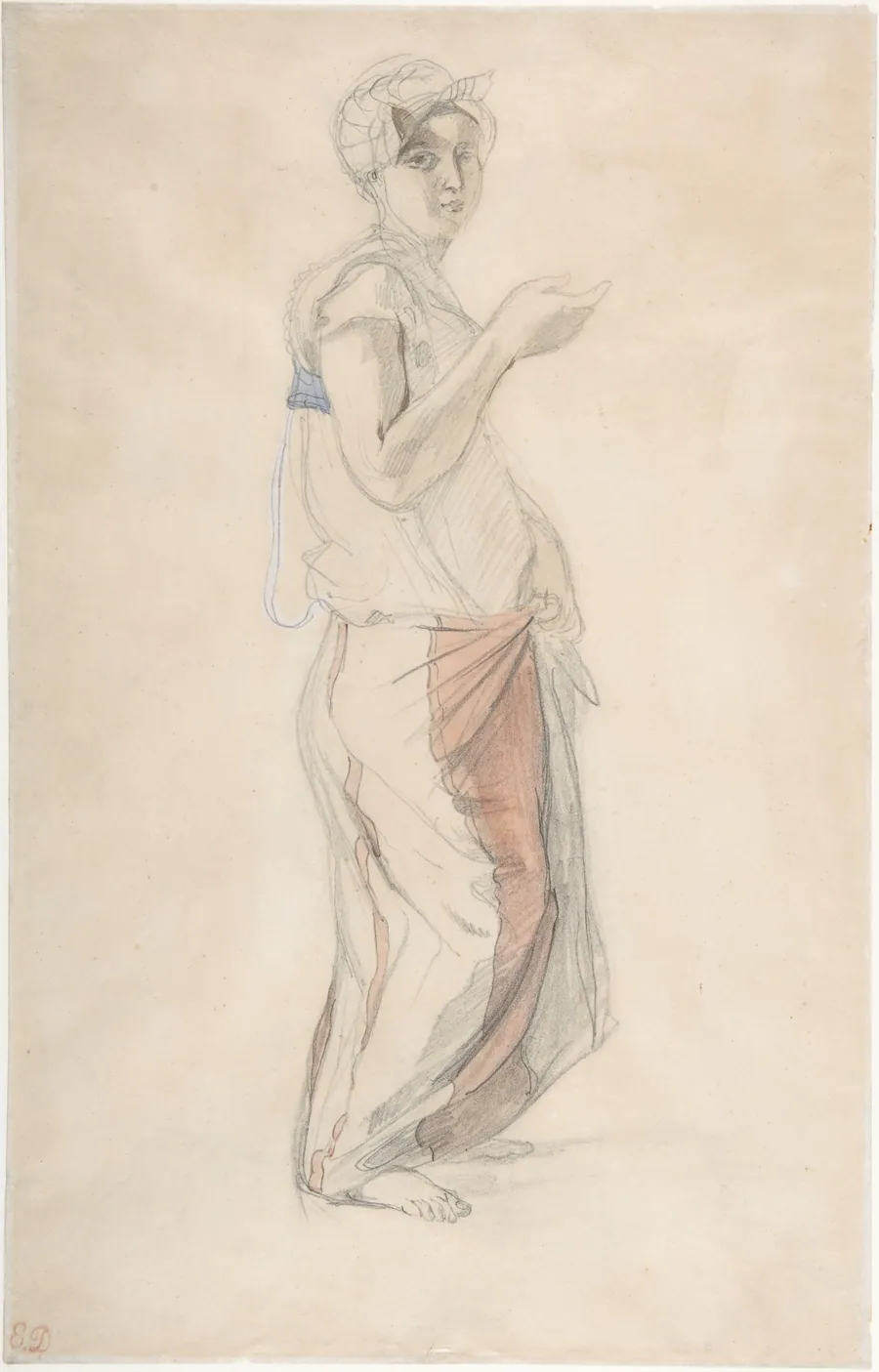 Standing Woman in Moroccan Costume by Eugène Delacroix