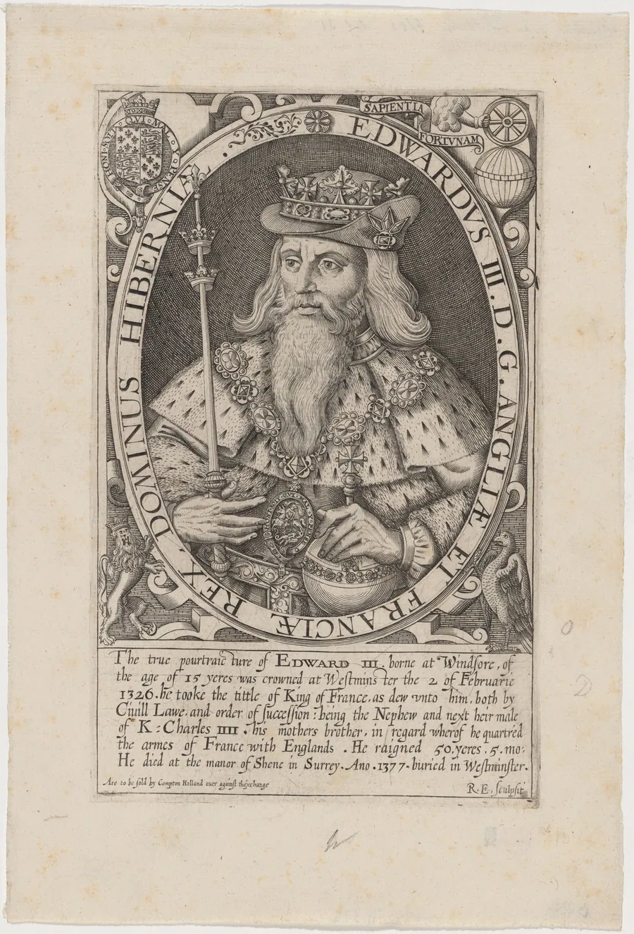 Edward III of England by Renold Elstrack