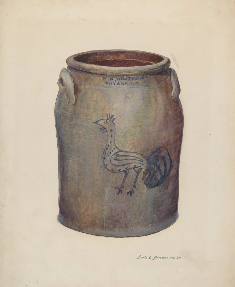 Gray Stoneware Crock by Luella Schroeder