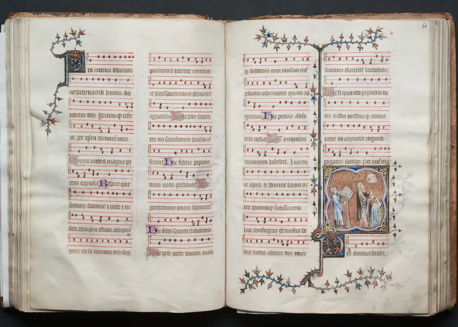 The Gotha Missal:  Fol. 60v, Text by Master of the Boqueteaux