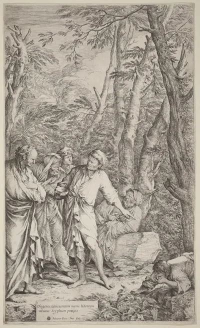 Diogenes Casting Away His Bowl