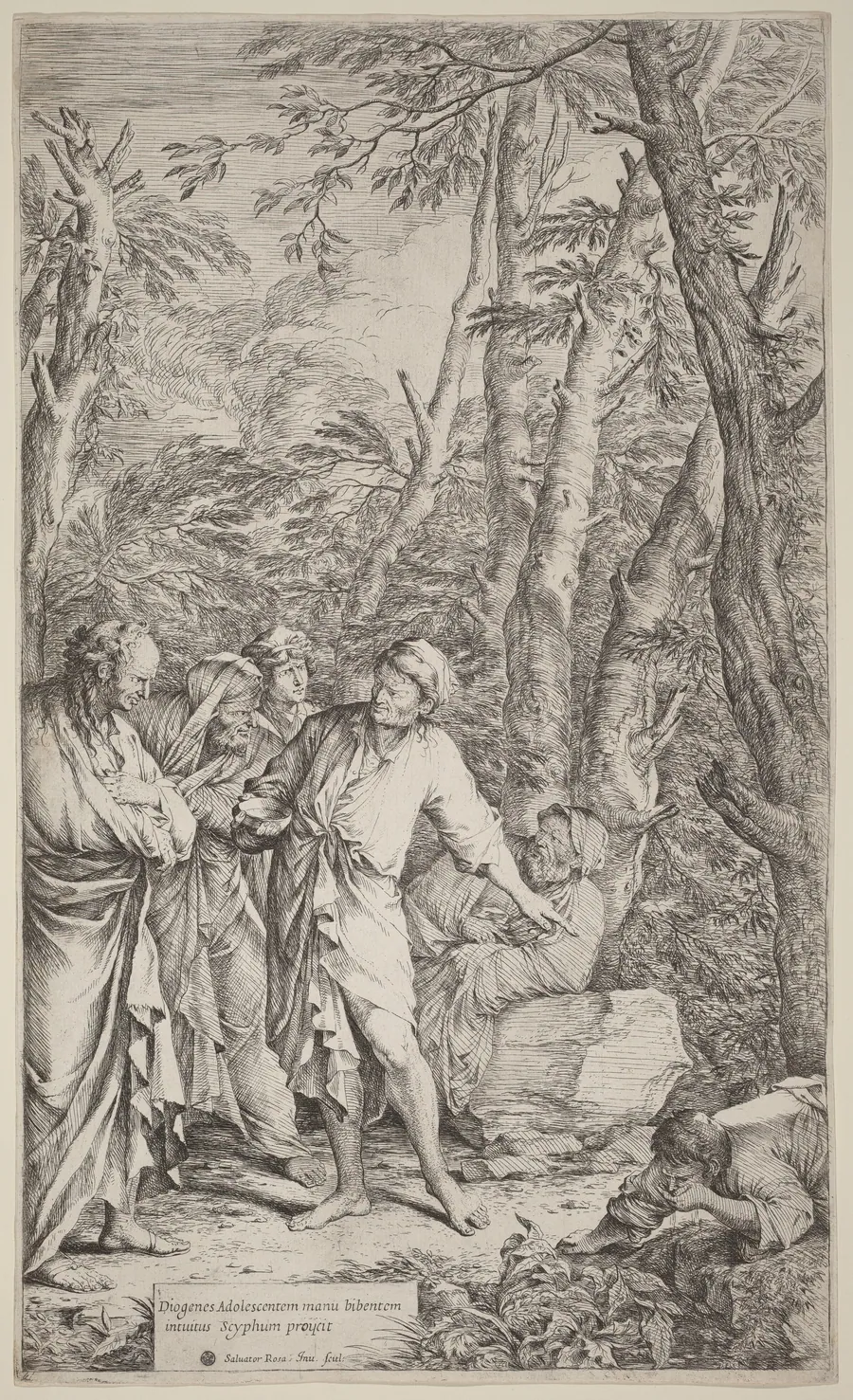 Diogenes Casting Away His Bowl by Salvator Rosa