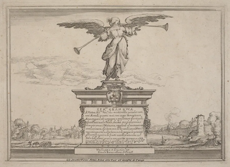 Dedication Page with Statue of Fama by Ercole Bazicaluva
