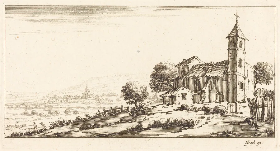 Village Church by French 17th Century