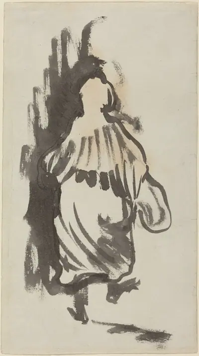 Walking Figure Seen from Behind