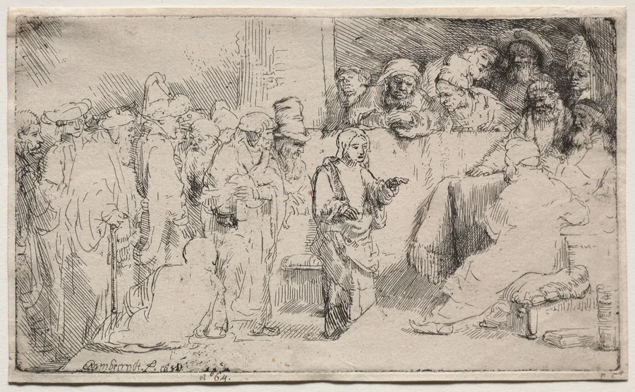 Christ Disputing with the Doctors: A Sketch by Rembrandt van Rijn