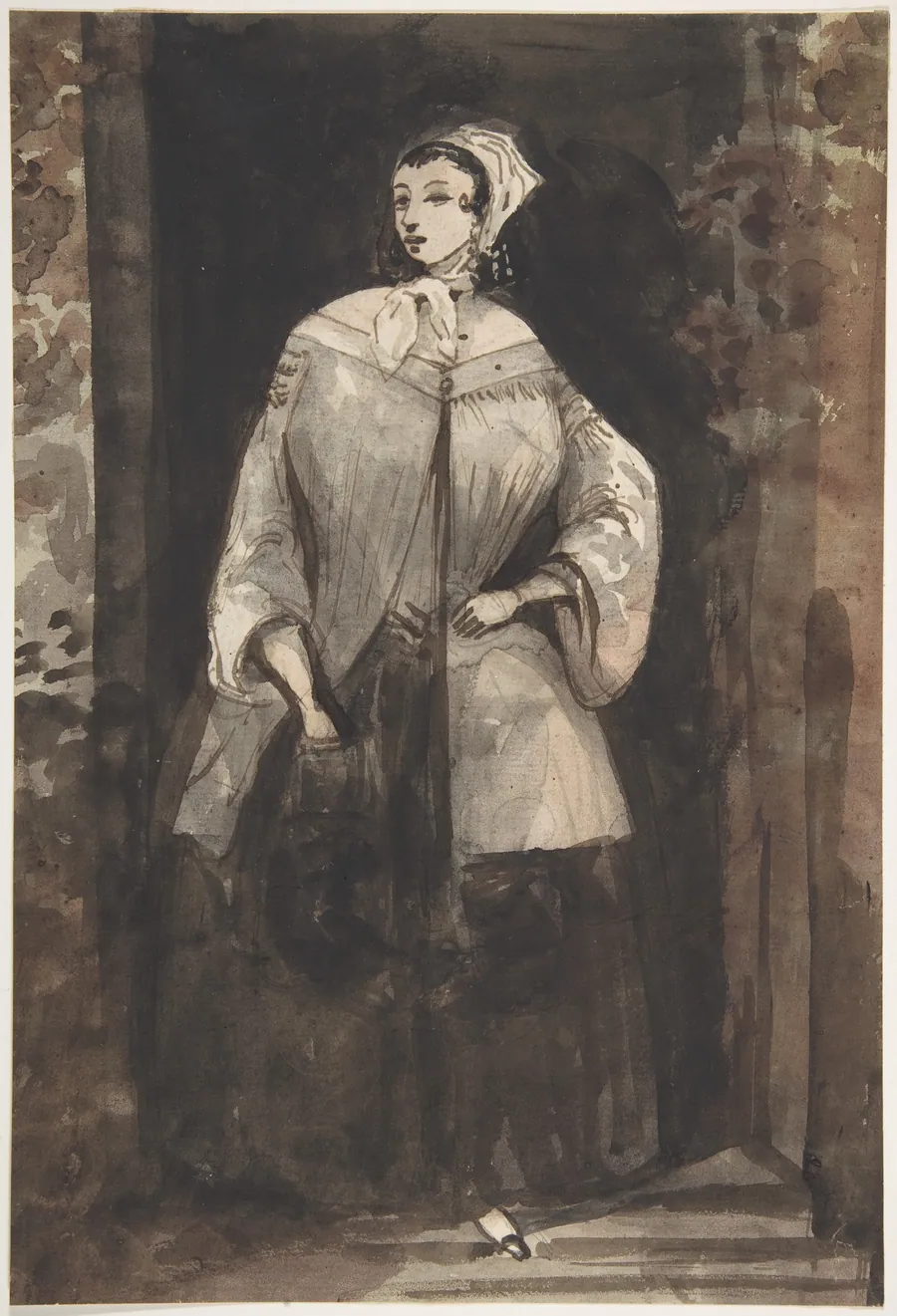 Woman Standing in a Doorway by Constantin Guys