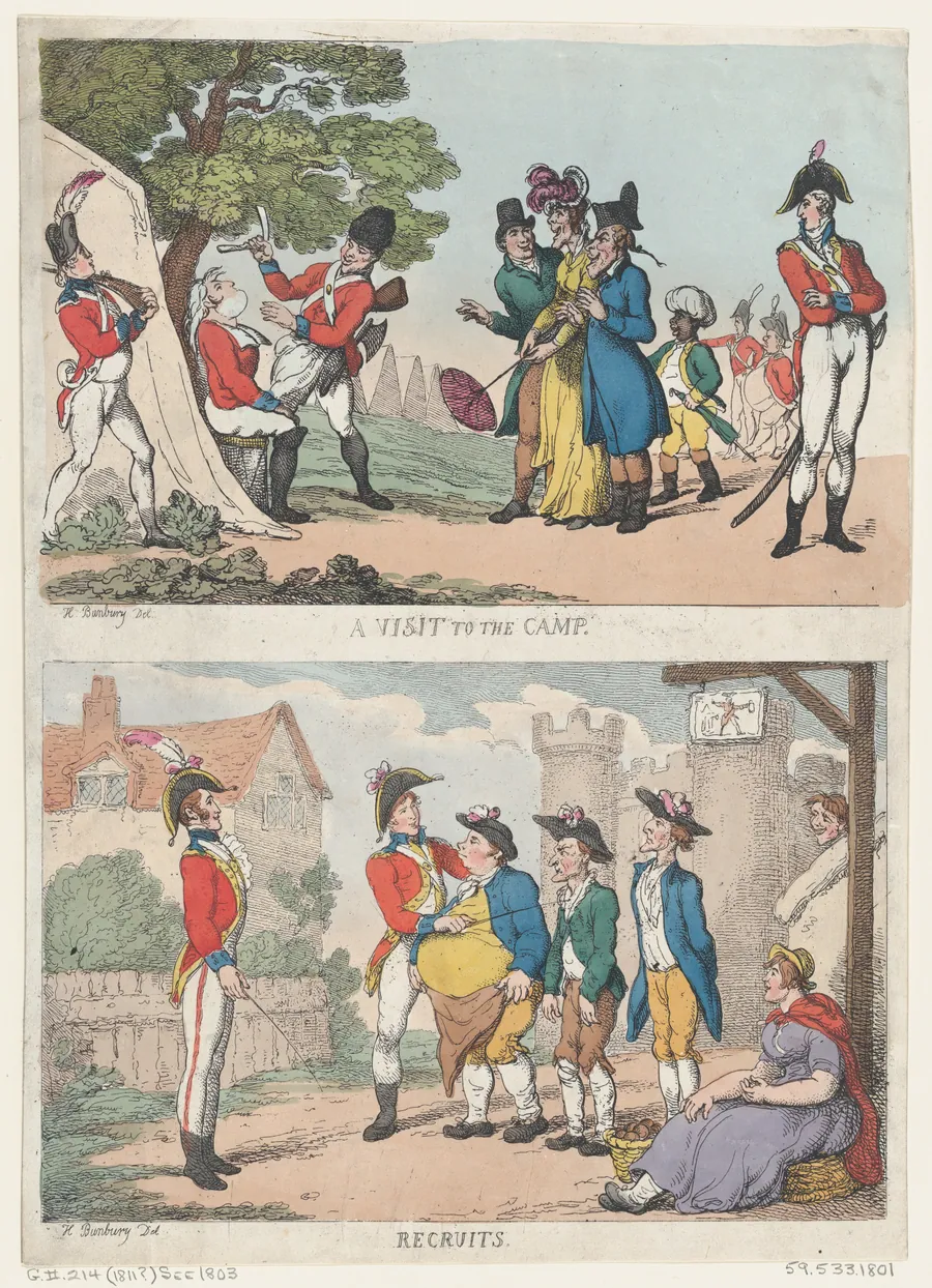 A Visit to the Camp, and Recruits by Henry William Bunbury