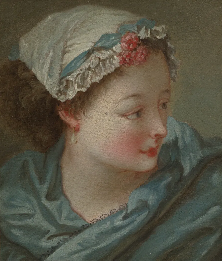 Head of a Young Woman by François Boucher