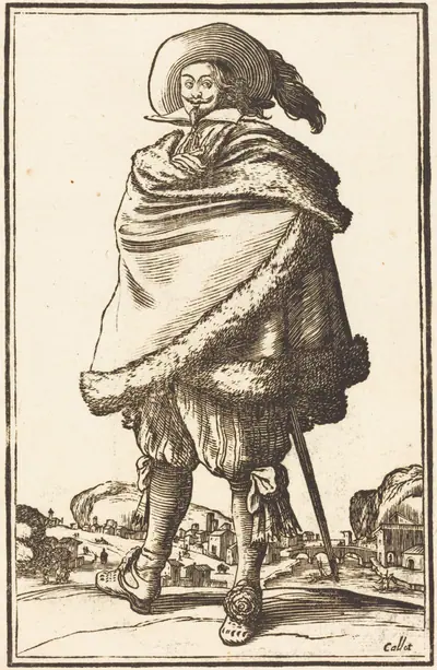Noble Man Wrapped in a Mantle Trimmed with Fur