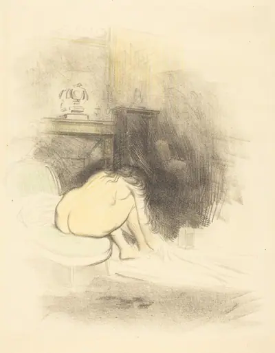 Femme nue, s'essuyant les pieds (planche en hauteur) (Nude Woman Drying Her Feet) (vertical plate)