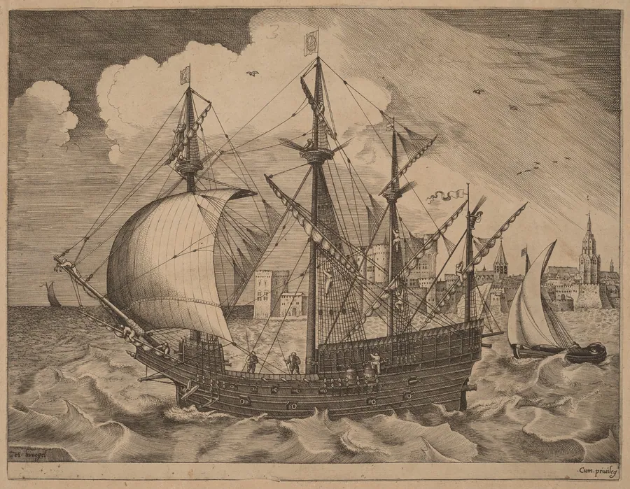 Armed Four-Master Putting Out to Sea by Frans Huys