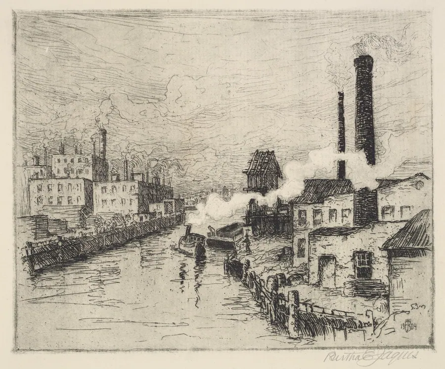 Factories on the Chicago River by Bertha Evelyn Jaques