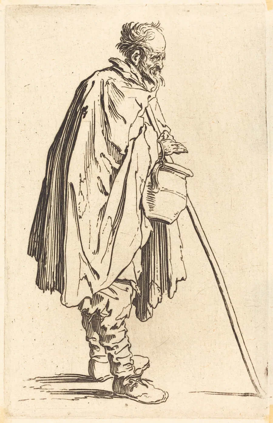 Beggar with Pot by Jacques Callot