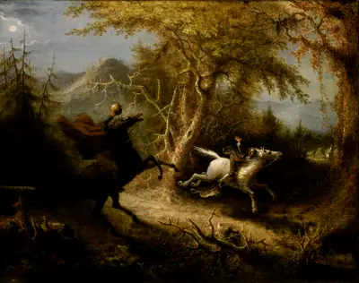 The Headless Horseman Pursuing Ichabod Crane