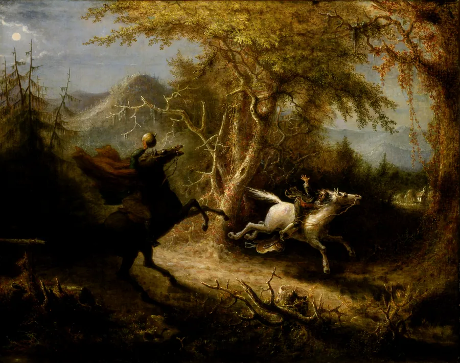 The Headless Horseman Pursuing Ichabod Crane by John Quidor, born Tappan, NY 1801-died Jersey City, NJ 1881