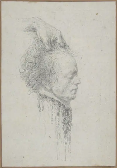 Severed head, said to be that of Maximilien-François-Marie-Isidore de Robespierre (1758-1794), guillotined July 28, 1794 (10 Thermidor, An II)