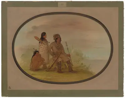An Old Nayas Indian, His Granddaughter, and a Boy