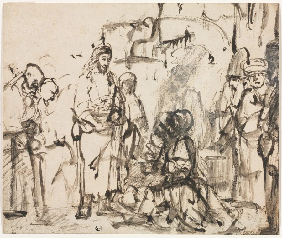 The Meeting of Christ with Martha and Mary after the Death of Lazarus by Rembrandt van Rijn