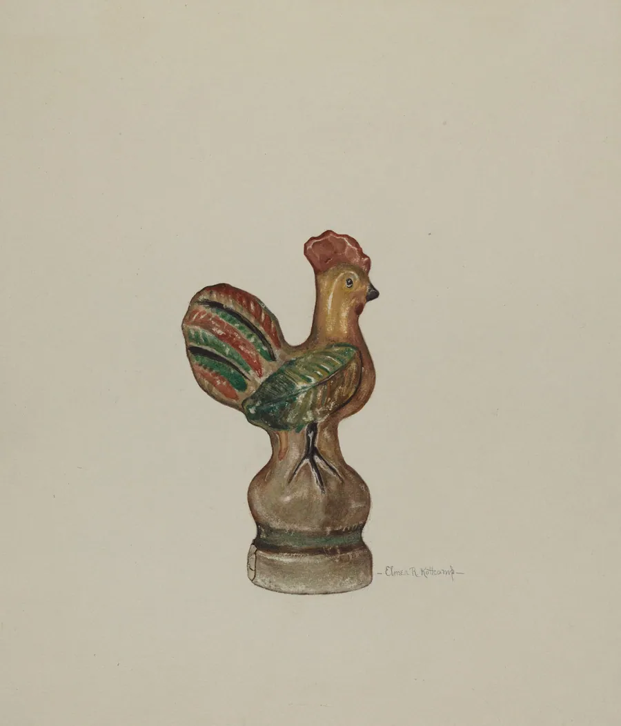Chalkware Rooster by Elmer R. Kottcamp