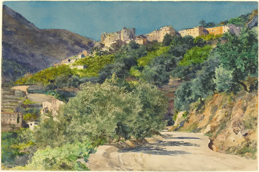 Sun-Drenched Hills near Menton by Jules-Ferdinand Jacquemart