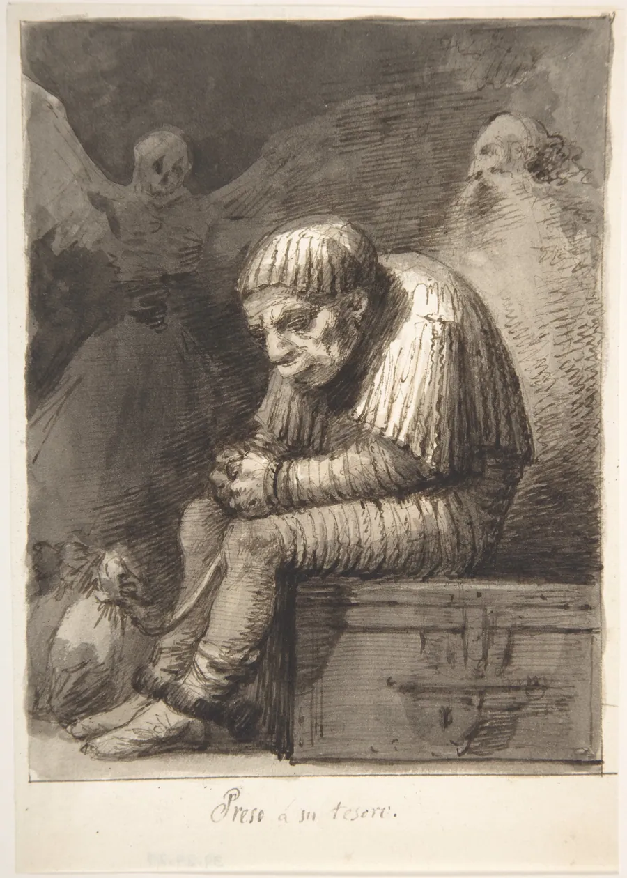 Shackled to His Treasure ("Preso á su tesoro") by Leonardo Alenza y Nieto