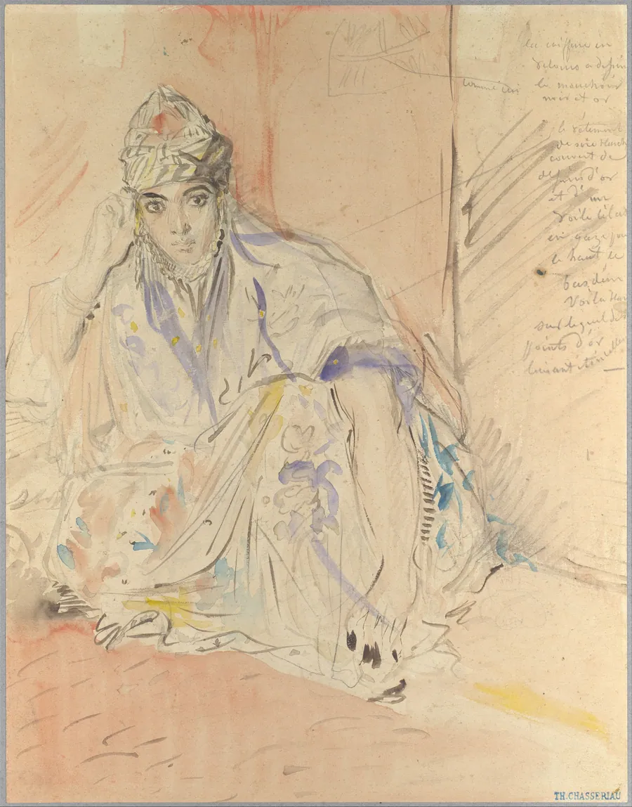 Jewish Woman of Algiers Seated on the Ground by Théodore Chassériau