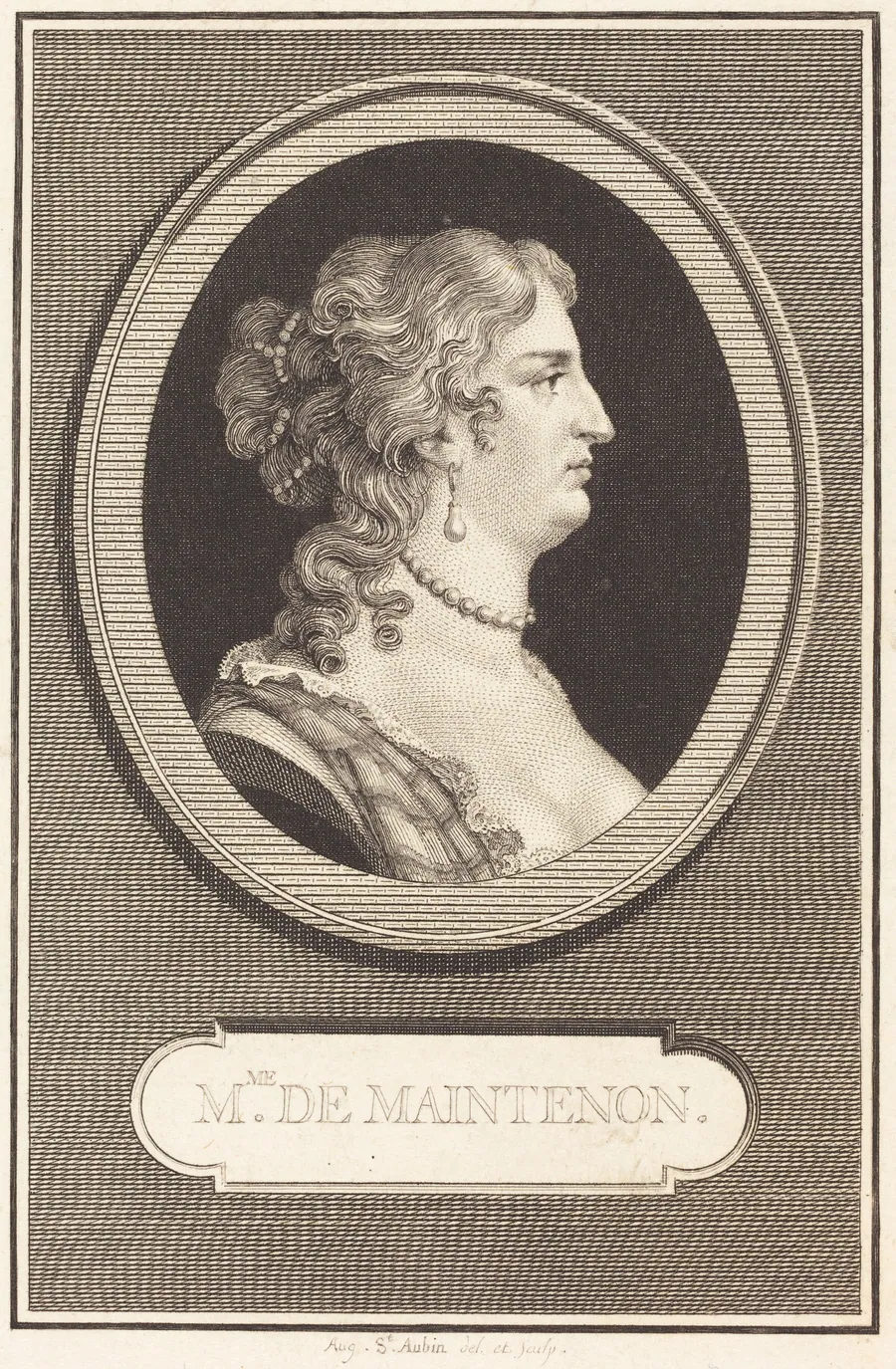 Madame de Maintenon by Augustin de Saint-Aubin