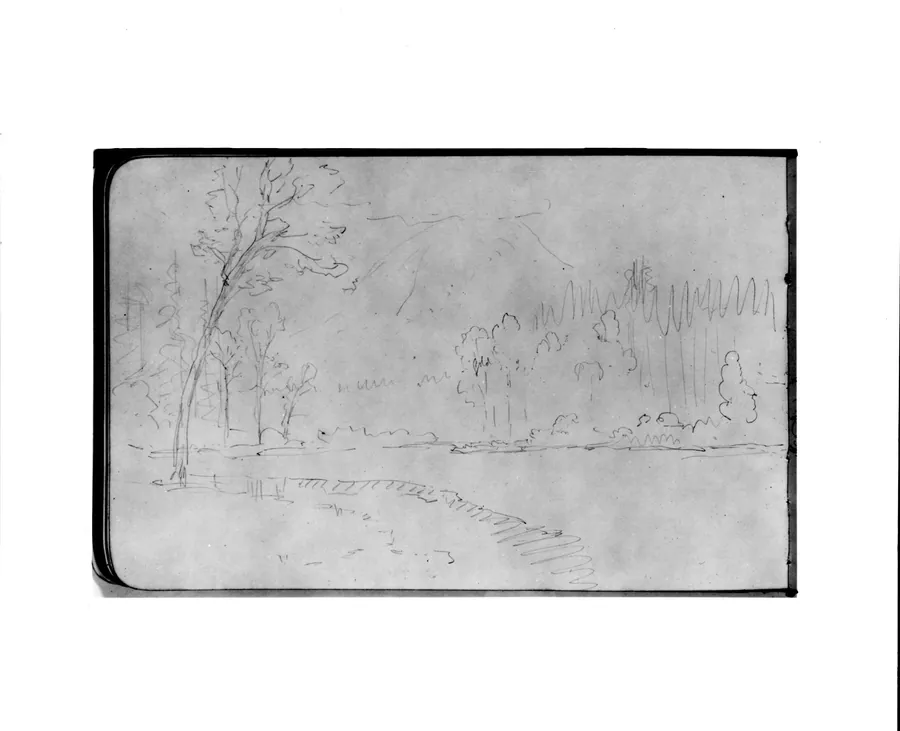 Kalama, Columbia River, Washington (from Sketchbook) by Albert Bierstadt