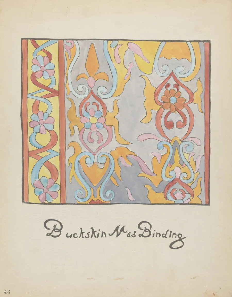 Plate 48: Buckskin Design: From Portfolio "Spanish Colonial Designs of New Mexico" by American 20th Century