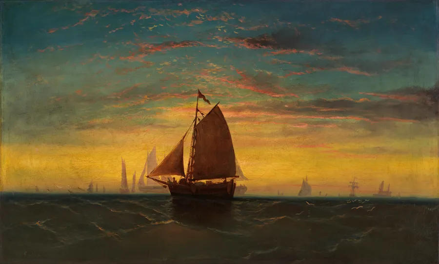 Boston Harbor by Charles Manger, born ca. 1832-died after 1870