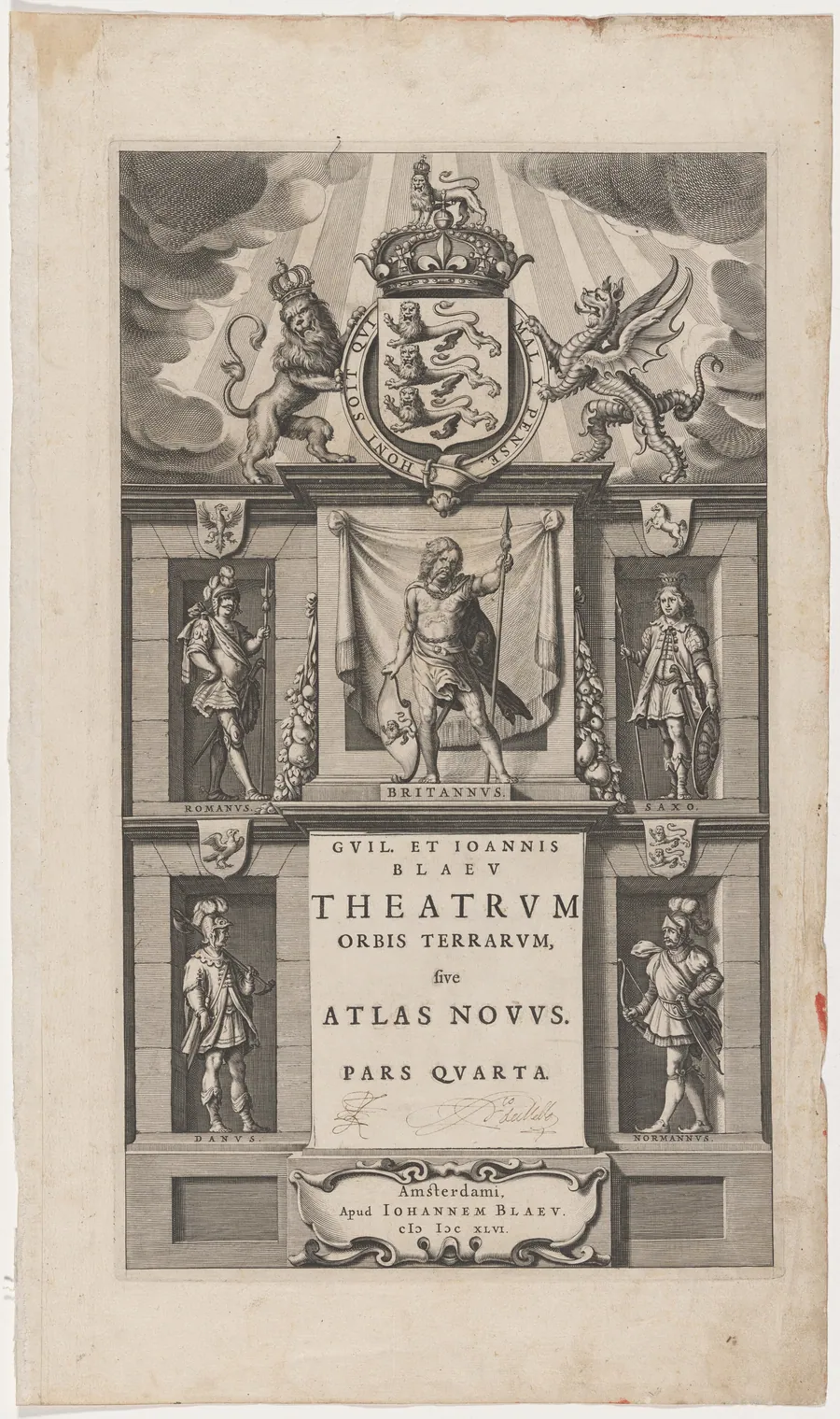 Title Page to Atlas Novus by William and JohnBlaev by Unknown 19th Century