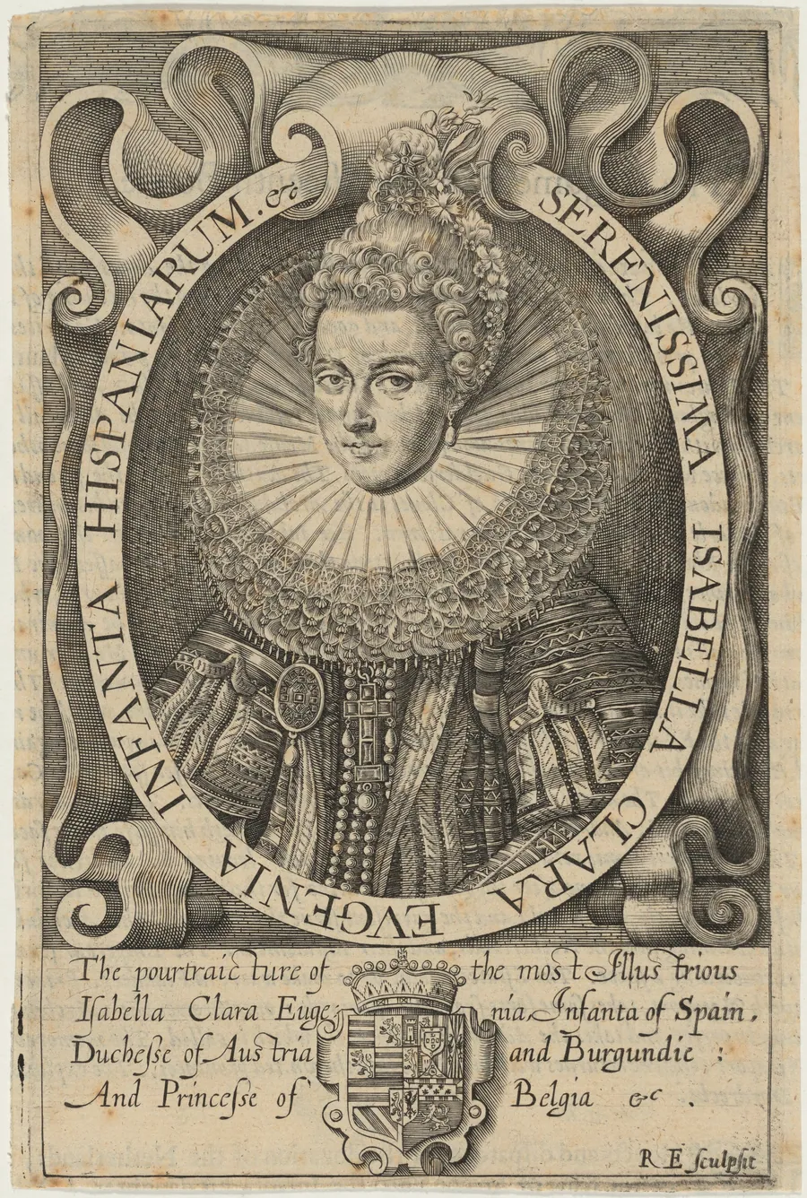 Isabella Clara Eugenia, Infanta of Spain, wife of Archduke of Austria by Renold Elstrack