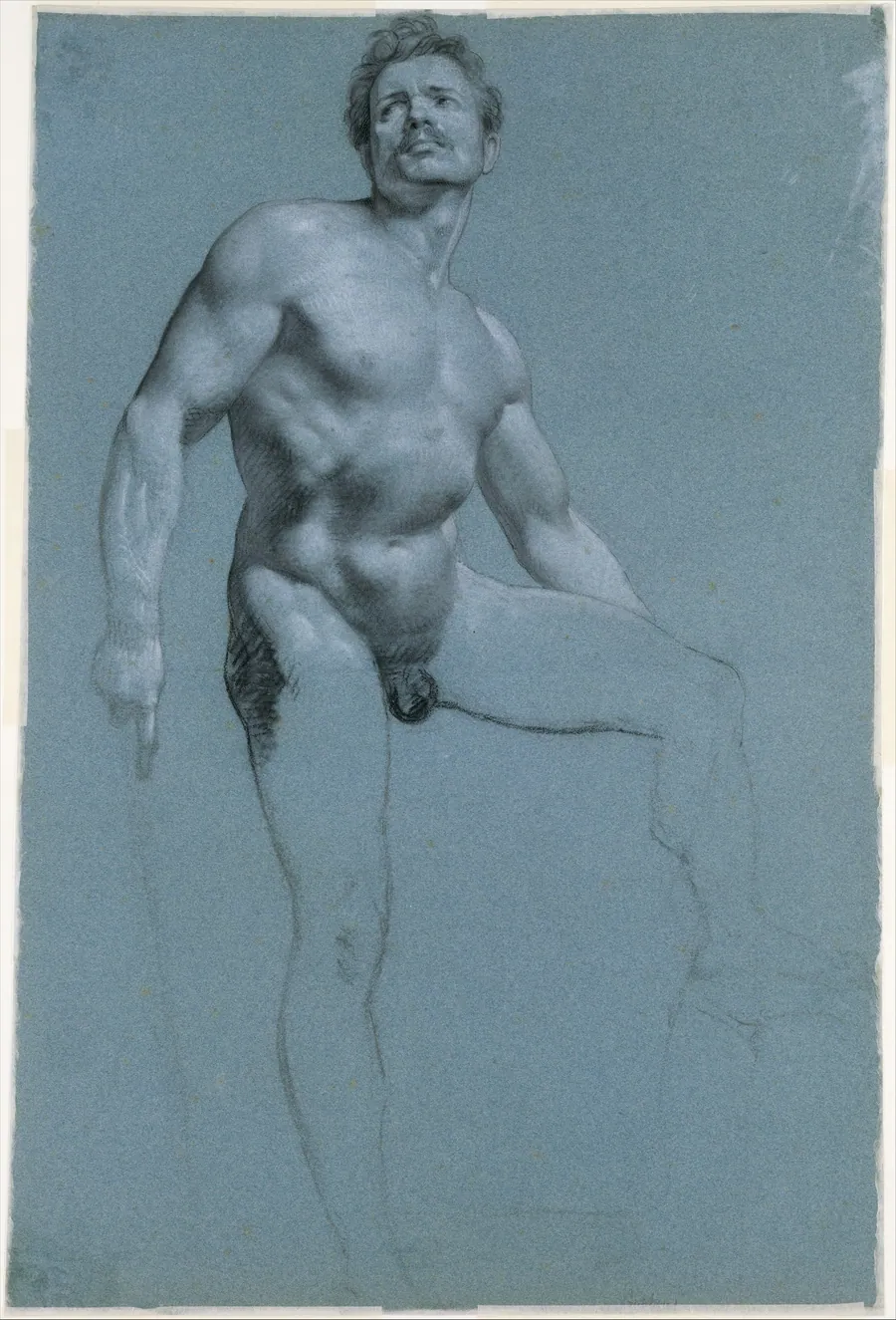 Seated Female Nude (recto); Standing Male Nude (verso) by Pierre Paul Prud'hon