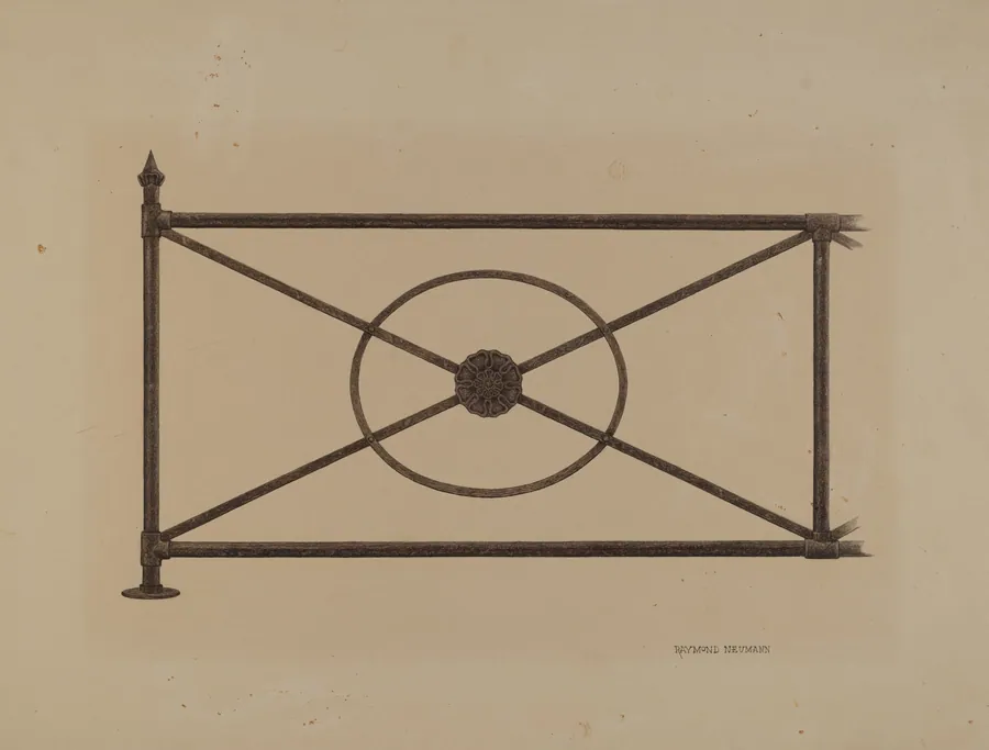 Balcony Railing with Cast Rosette by Raymond Neumann