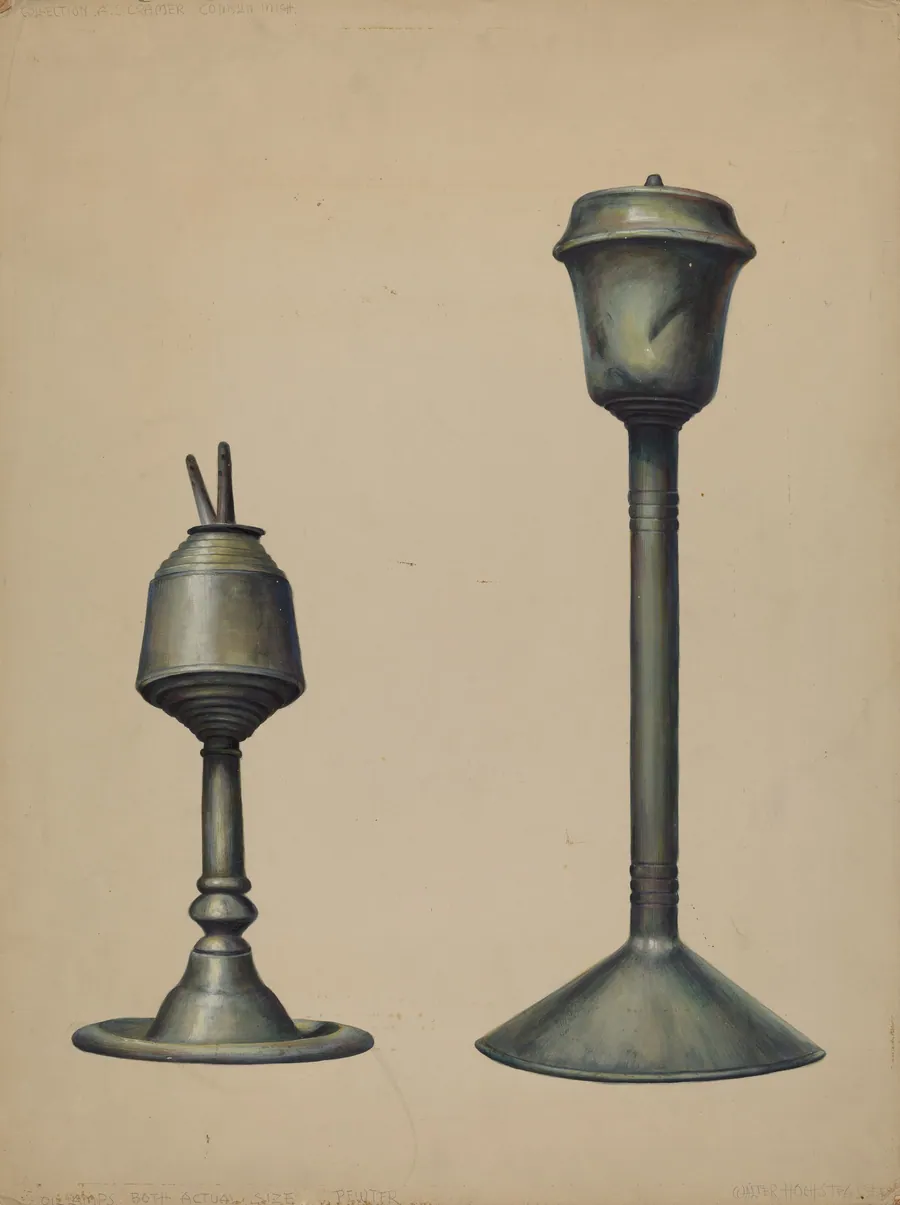 Two Oil Lamps by Walter Hochstrasser