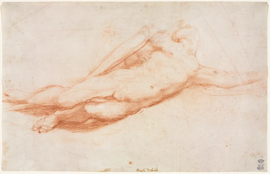 Study of a Fallen Soldier (possibly the Conversion of Saul) (recto) by Correggio