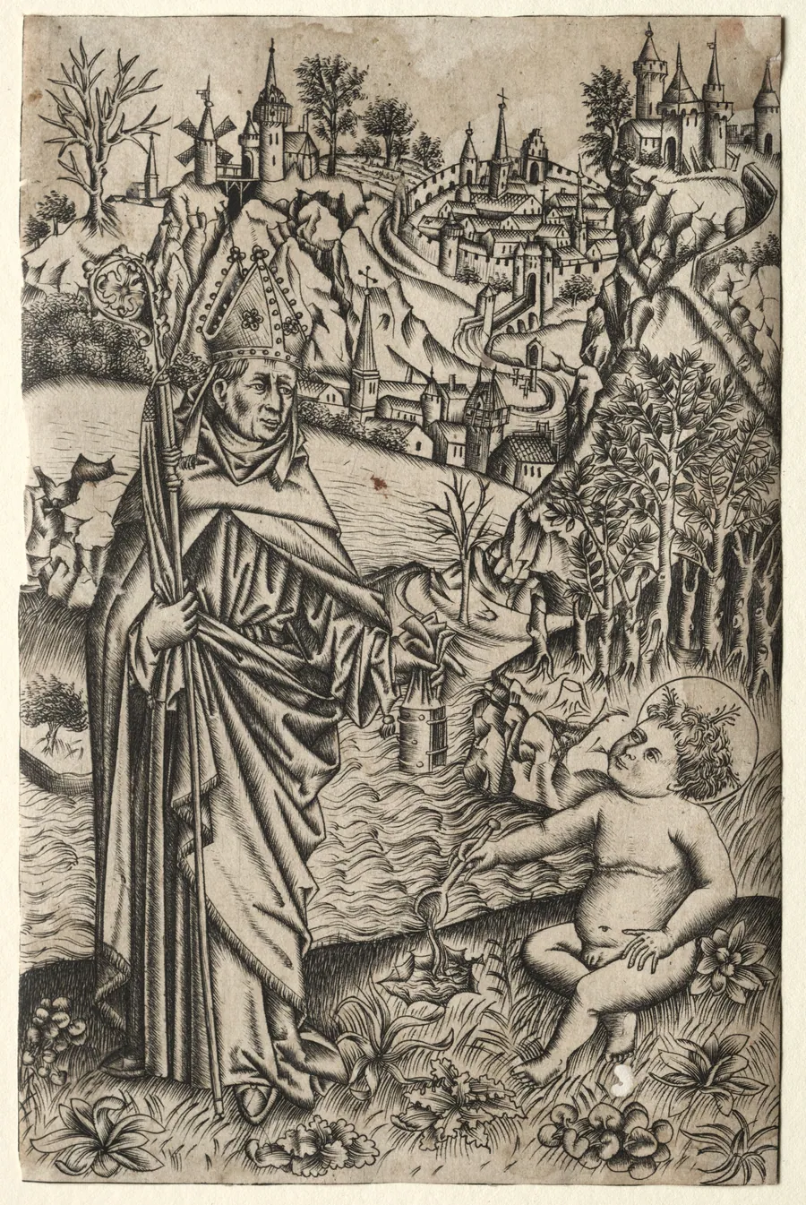 St. Augustine and the Child on the Seashore by Master of the Nuremberg Passion